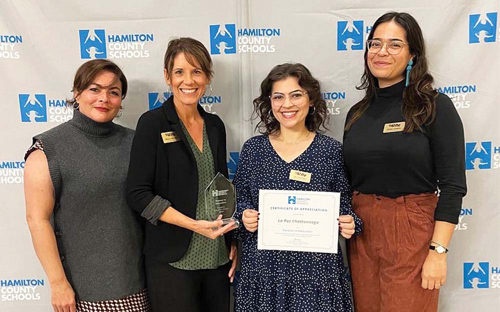 Lily Sanchez ('16) receiving Hamilton County Award