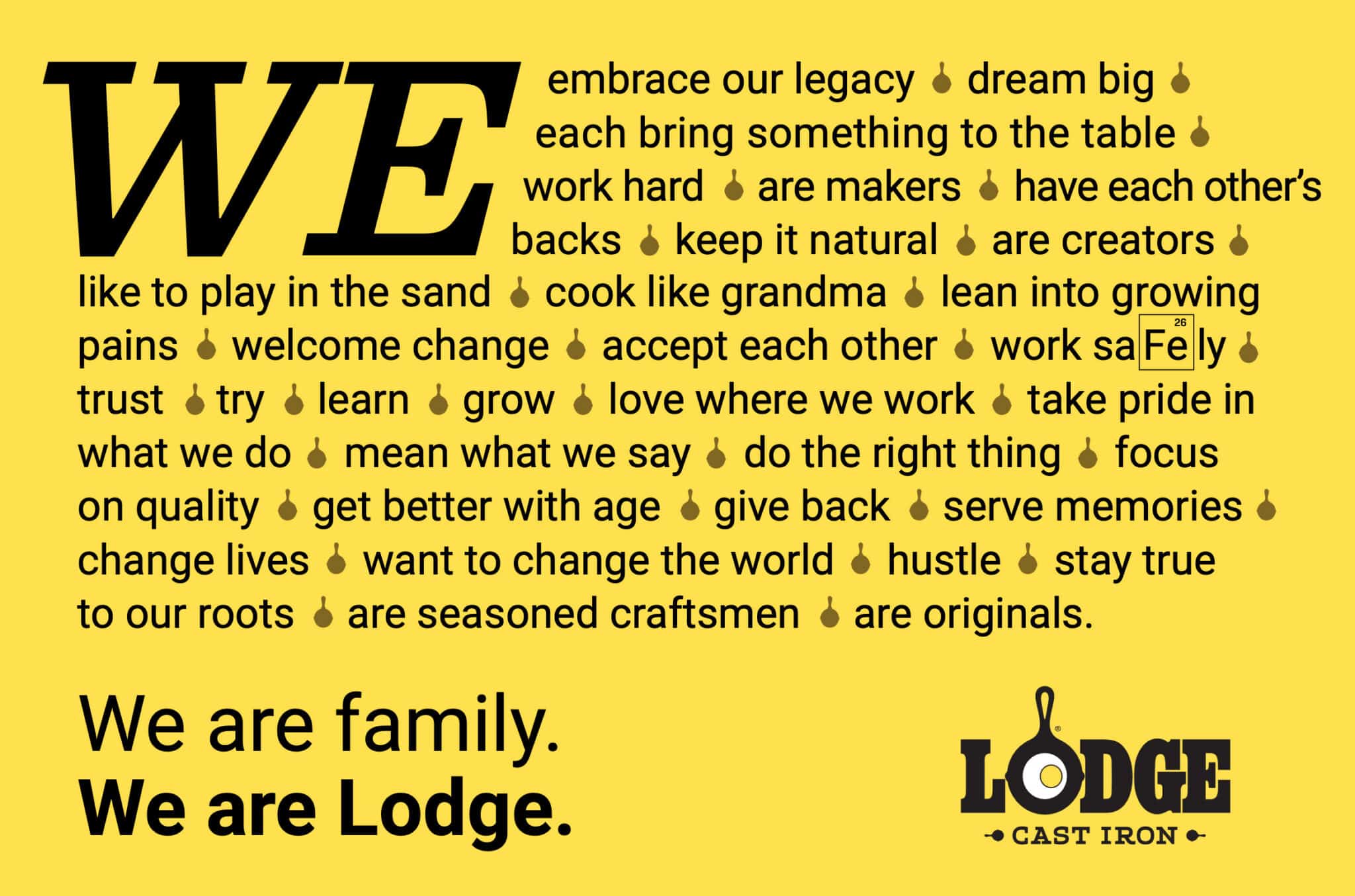 Graphic of the Lodge "WE" statement and mission.