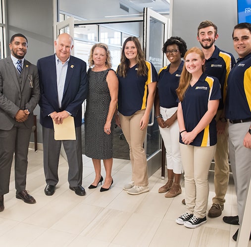 Gary and Kathleen with UTC Business students